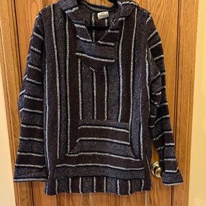 Striped Black and Gray Women's Hoodie